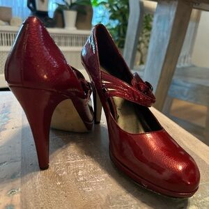 Nine West Glossy Red Heels